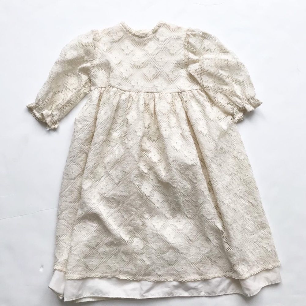 Vintage Cinderella Frock floral lace maxi dress GUC 2T